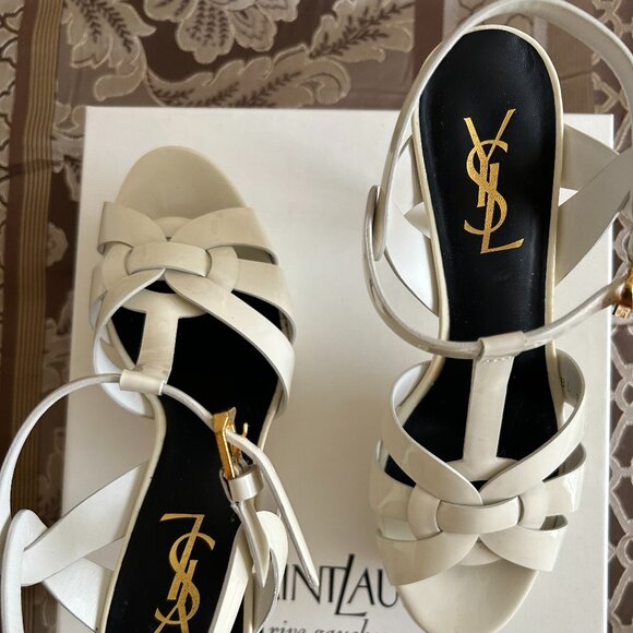 Yves Saint Laurent Tribute T-Strap Sandals - Picture 1 of 5
